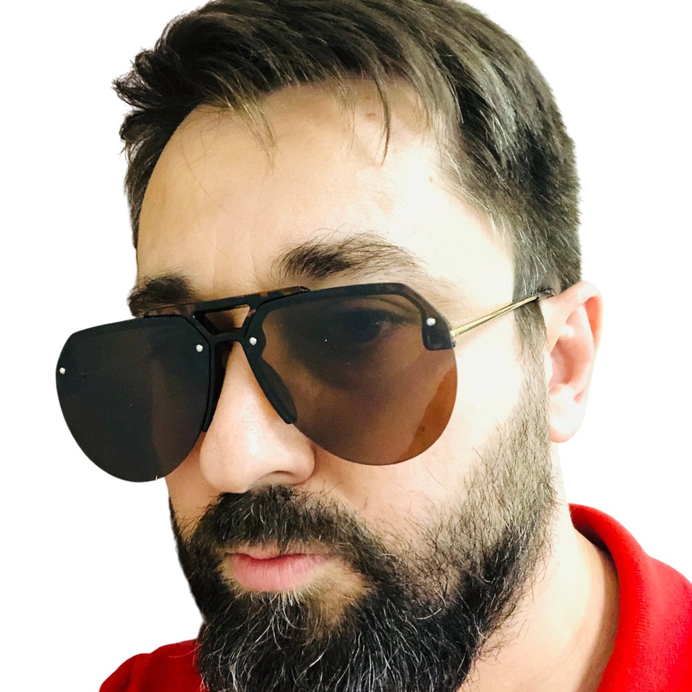 Sunglasses Men Fashion Rimless Driving Shades Pilot Style Classic‎ UV Protection